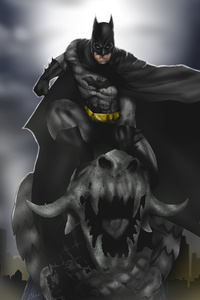 Batman Over Gotham 4k (480x800) Resolution Wallpaper