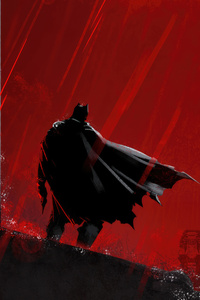 Batman Red 4k Art (240x320) Resolution Wallpaper