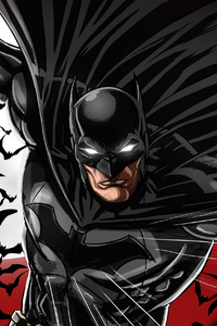 Batman Red Bats (360x640) Resolution Wallpaper