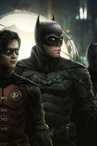 Batman Robin Catwoman (2160x3840) Resolution Wallpaper