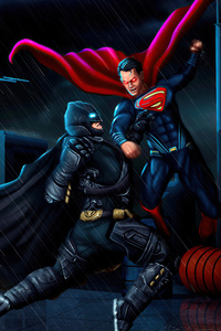 Batman Super Man Artwork