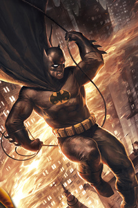 Batman The Dark Knight Returns In City 4k (640x1136) Resolution Wallpaper