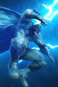 Batman Thunder Silhouette (1280x2120) Resolution Wallpaper