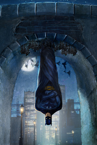 Batman Up Side Down (240x400) Resolution Wallpaper