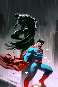 Batman Vs Superman Epic Collide (320x568) Resolution Wallpaper