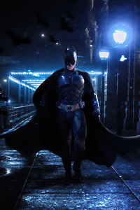 Batman Walking On Gotham Streets 4k (1440x2560) Resolution Wallpaper