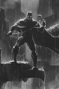 Batman With Batarang Dark 4k (240x400) Resolution Wallpaper