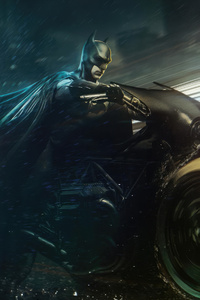 Batman With Batcycle 2023 (320x480) Resolution Wallpaper
