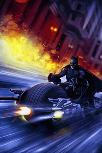 Batman With Batcycle 4k (640x1136) Resolution Wallpaper