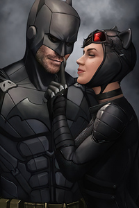 Batman With Catwoman (240x400) Resolution Wallpaper