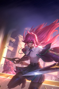 Battle Academia Katarina League Of Legends (1440x2960) Resolution Wallpaper