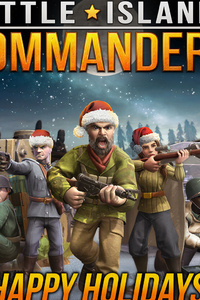 Battle Island Commanders Happy Holidays (320x480) Resolution Wallpaper