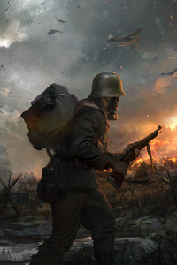 Battlefield 1 Apocalypse 4k (240x400) Resolution Wallpaper