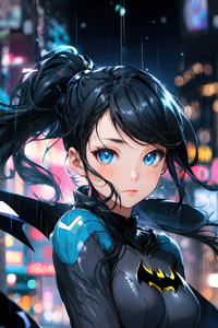 Batwoman Anime Girl 5k (1125x2436) Resolution Wallpaper