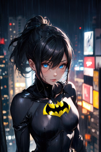 Batwoman As Anime Girl (1440x2560) Resolution Wallpaper