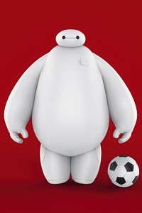 Baymax With Ball (1080x2160) Resolution Wallpaper