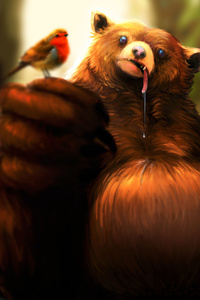 Bear Hungry (1080x2160) Resolution Wallpaper