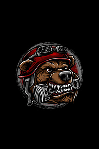 Bear Minimal Logo 4k (1080x2280) Resolution Wallpaper