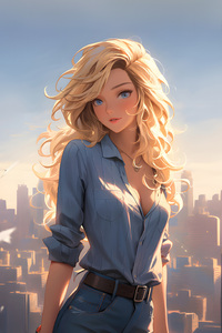 540x960 Beautiful Anime Girl Around Boats At Side Pier