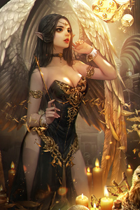 Beautiful Elf With Wings (1280x2120) Resolution Wallpaper