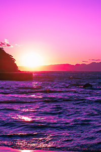 240x320 Beautiful Evening Purple Sunset 4k