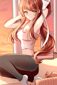 Beautiful Girl Anime Looking At Viewer 4k (640x960) Resolution Wallpaper