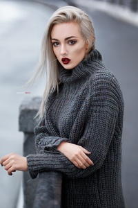 Beautiful Girl Hair In Face Outdoors (1080x2280) Resolution Wallpaper