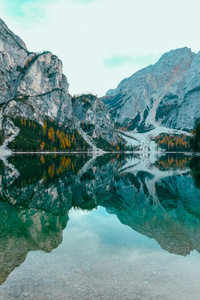Beautiful Mountain Scenery Near Body Of Water (1242x2668) Resolution Wallpaper