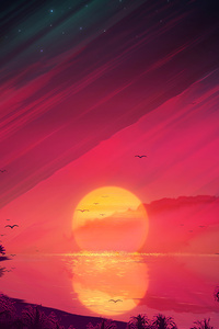 Beautiful Sunrise Lake Reflection 4k (320x480) Resolution Wallpaper