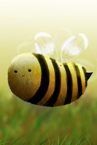 Bee Illustration (2160x3840) Resolution Wallpaper