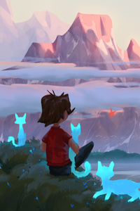 Between Worlds The Child And The Guardians (1440x2960) Resolution Wallpaper