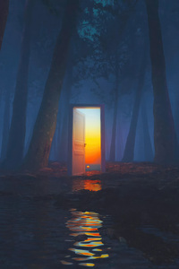 Beyond Closed Doors Hopes Illuminating Path (320x480) Resolution Wallpaper