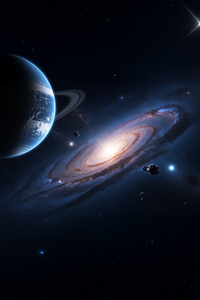 Beyond The Rings Cosmic Odyssey (640x1136) Resolution Wallpaper