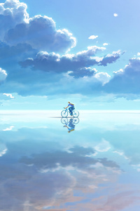 Bicycle Clouds Reflection (320x568) Resolution Wallpaper