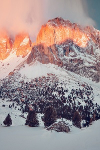 Big Rock Mountain Covered In Snow 5k (240x320) Resolution Wallpaper