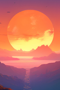 Big Sunset Glow (640x960) Resolution Wallpaper