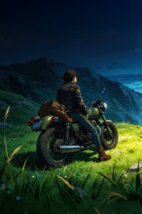 Bike Boy Iun Mountain Valley (1280x2120) Resolution Wallpaper