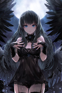 Black Angel 4k 2020 (640x960) Resolution Wallpaper
