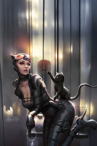 Black Cat The Hidden Strength (1080x2400) Resolution Wallpaper