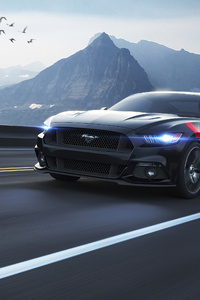 Black Ford Mustang 4k 2020