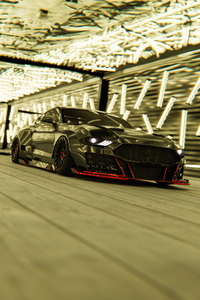 480x800 Black Ford Mustang Modified