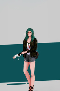 Black Jacket Urban Girl No Apologies (540x960) Resolution Wallpaper