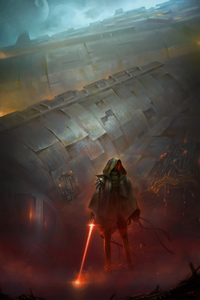 Black Knight Of The Sith (240x400) Resolution Wallpaper