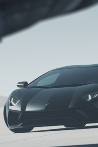 Black Lamborghini Aventador 2023 (1080x2160) Resolution Wallpaper