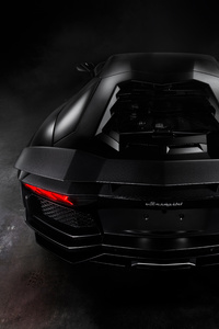 Black Lamborghini Aventador 8k (320x568) Resolution Wallpaper
