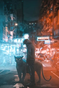 Black Panther And Hoodie Boy 4k (360x640) Resolution Wallpaper
