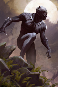 Black Panther Art4k (640x1136) Resolution Wallpaper