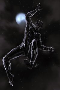 Black Panther Artwork 4k (1080x2160) Resolution Wallpaper