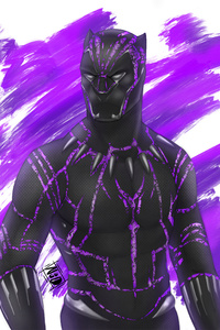 Black Panther Fan Made Artwork (640x1136) Resolution Wallpaper