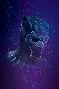 Black Panther Fractal Art 5k (240x400) Resolution Wallpaper